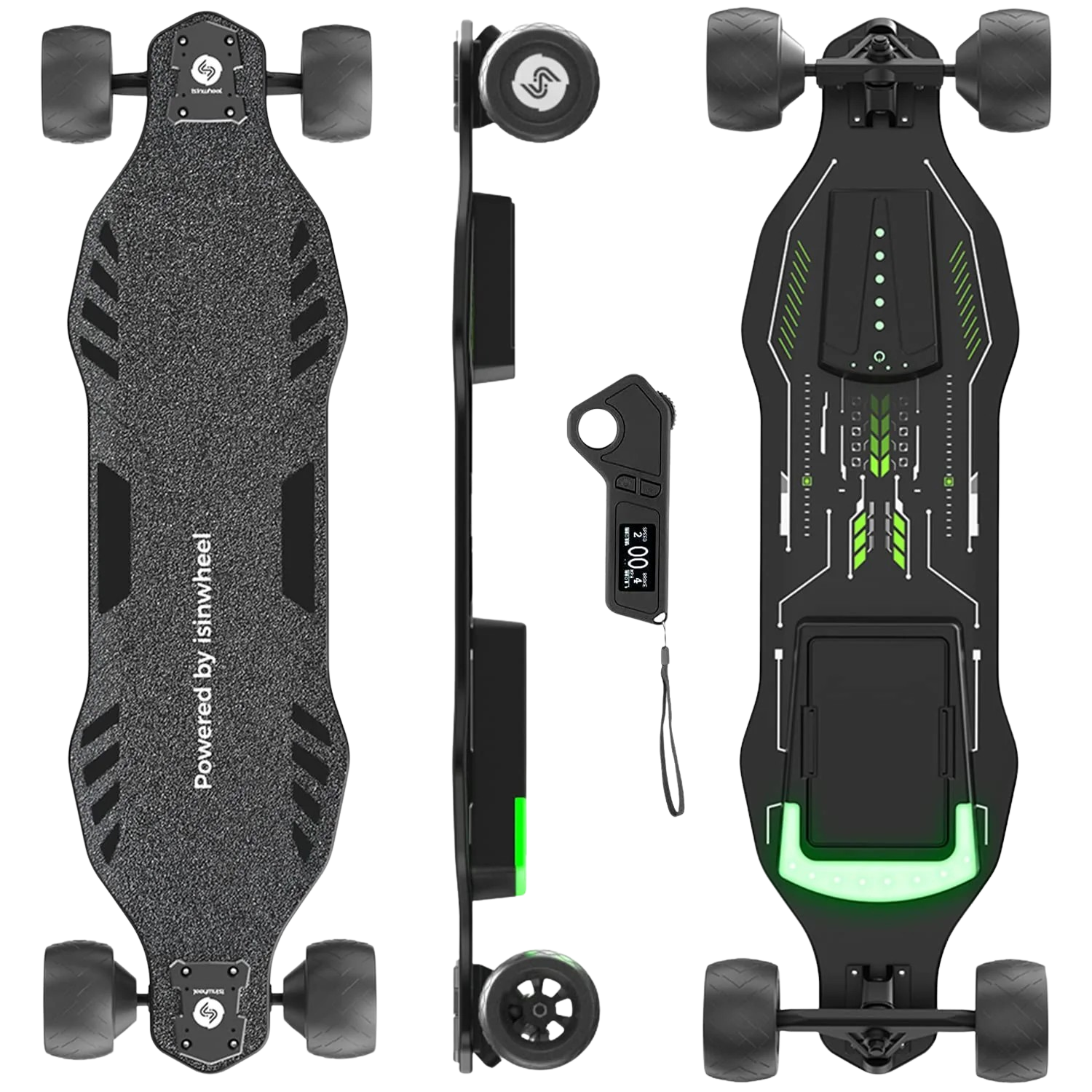 isinwheel V8 Electric Skateboard with 600W Dual Motors 185Wh 37V 5Ah Battery 28 MPH 12 Mile Range New