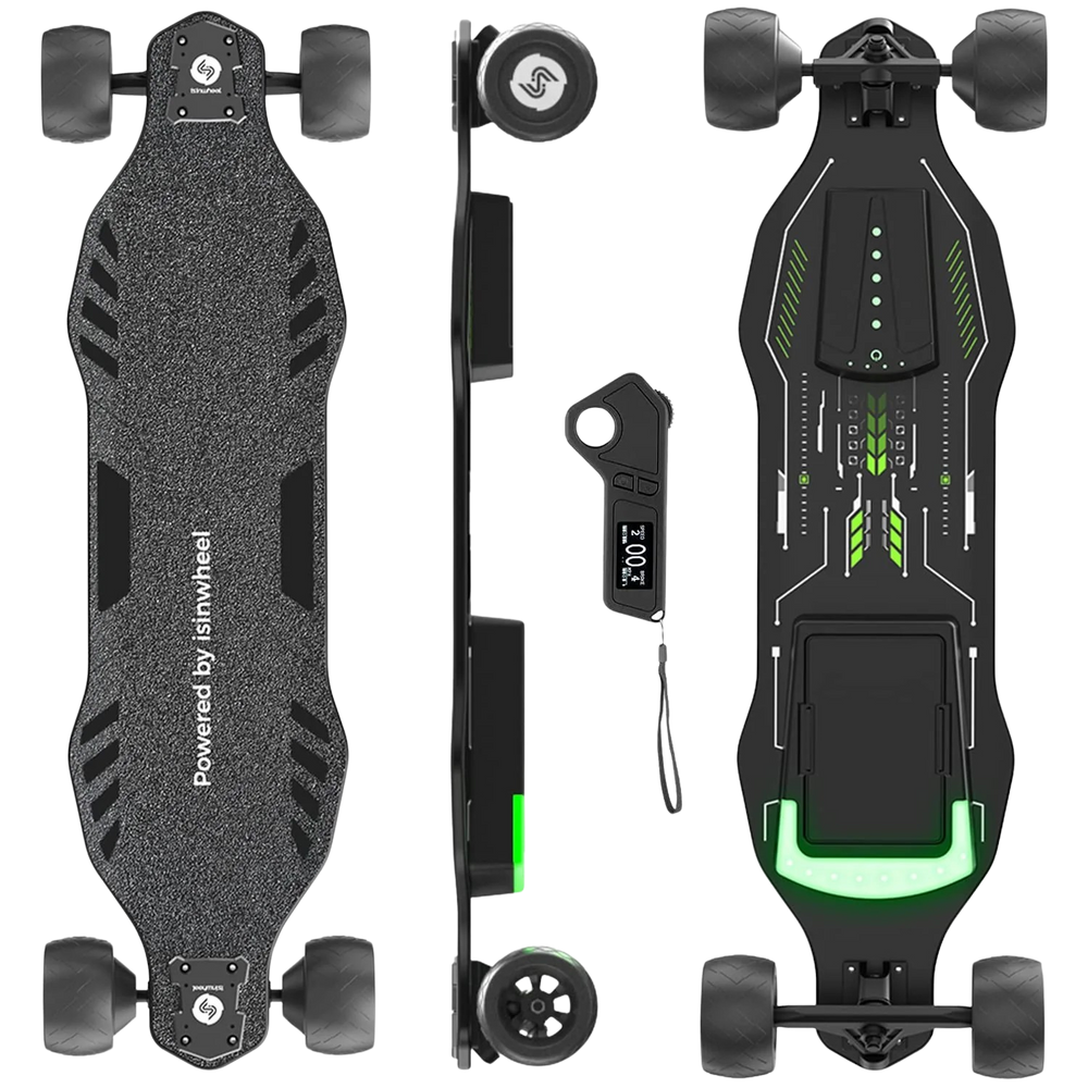 isinwheel V8 Electric Skateboard with 600W Dual Motors 185Wh 37V 5Ah Battery 28 MPH 12 Mile Range New
