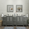 Vanity Art Brescia 84" Bathroom Vanity Double Sink Combo Set with Ceramic Tops and Mirrors VA3024 New