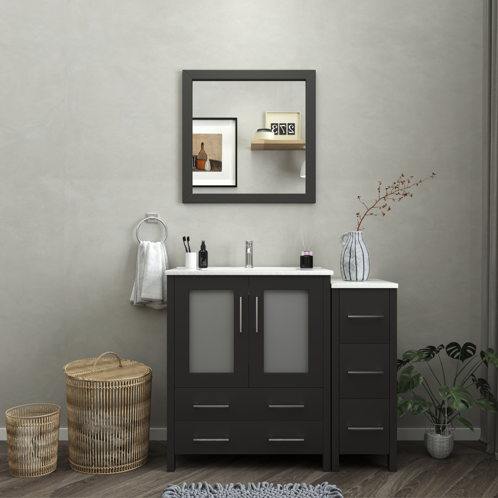 Vanity Art Brescia 42" Bathroom Vanity Single Sink Set with Ceramic Top and Mirror VA3030 New