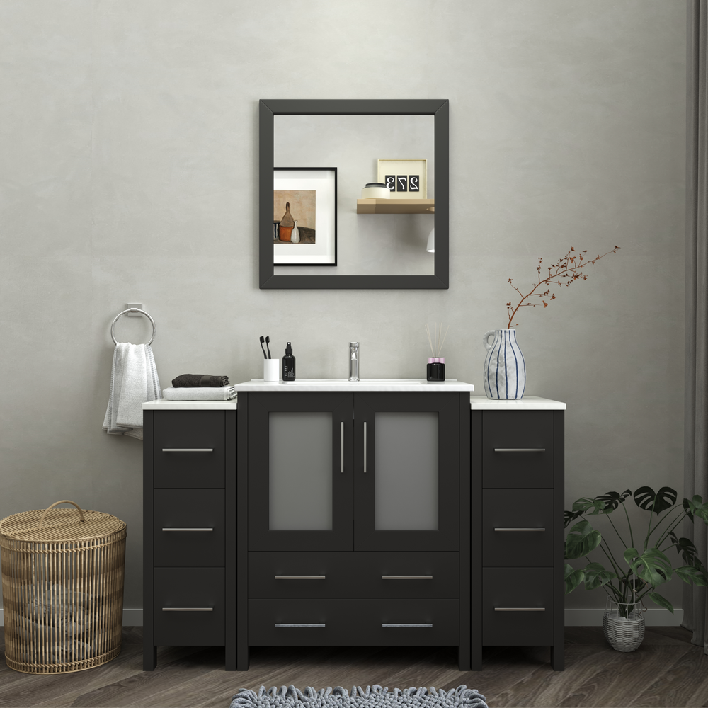 Vanity Art Brescia 54" Bathroom Vanity Single Sink Combo Set with Ceramic Top and Mirror VA3030 New