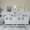 Vanity Art Ravenna 84" Bathroom Vanity Double Sink Combo Set with Marble Top and Mirror VA3130 New