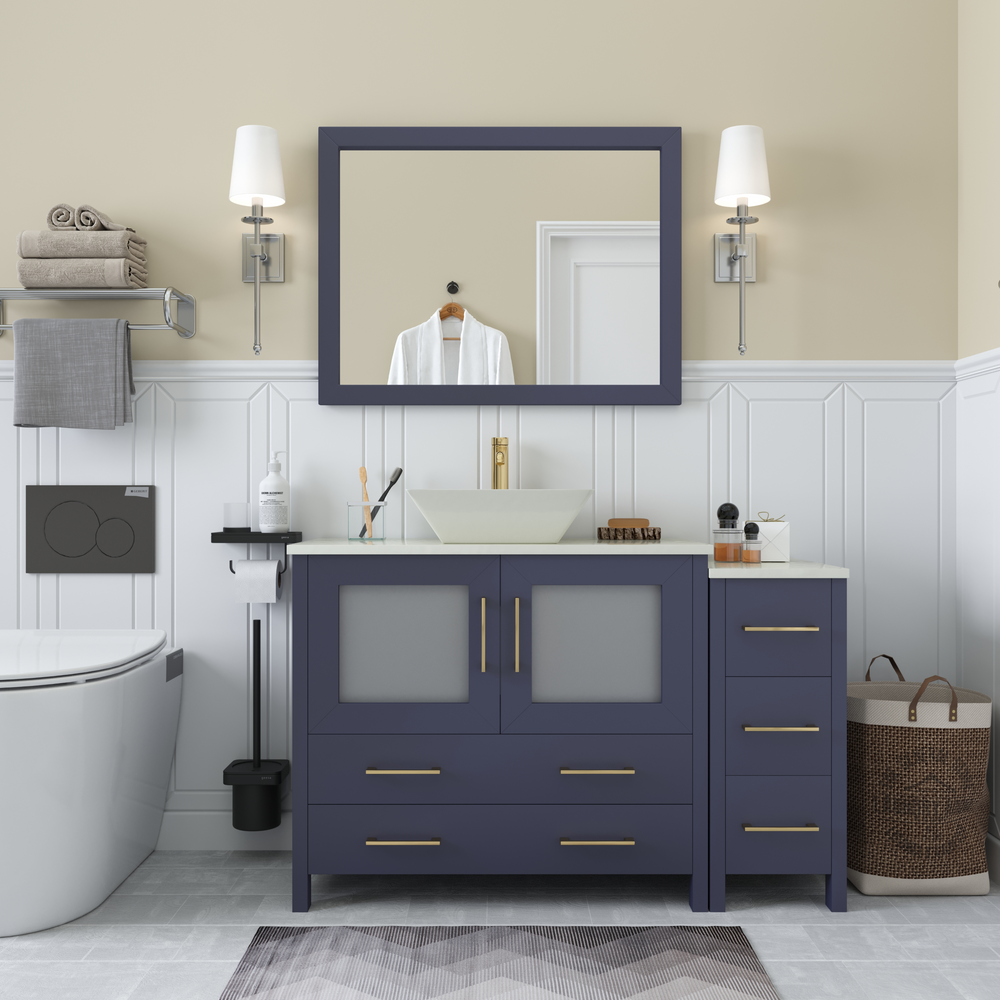 Vanity Art Ravenna 48" Bathroom Vanity Single Sink Combo Set with Marble Top and Mirror VA3136 New