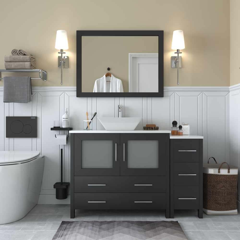 Vanity Art Ravenna 48" Bathroom Vanity Single Sink Combo Set with Marble Top and Mirror VA3136 New