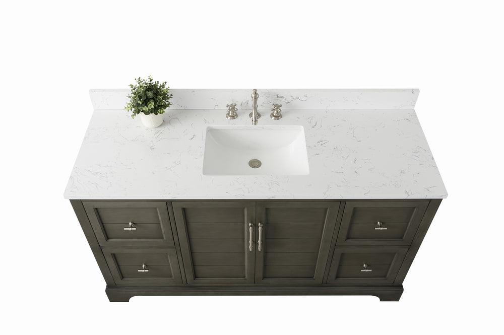 Vanity Art Vannes Laval 60" Bathroom Vanity Single Sink Ceramic VA5060-S New