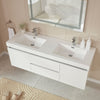 Vanity Art Annecy 60" Bathroom Vanity Double Sink LED Light Wall Mounted Resin Top VA6060DWL New