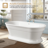 Vanity Art Bathtub 59" Free-Standing Center Drain Slotted Overflow Acrylic White VA6610-S New