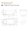 Vanity Art Beziers 59" Bathtub Free-Standing Slotted Overflow Resin Stone Glossy White VA6911-GS New