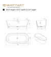 Vanity Art Lapopie 65" Bathtub Free-Standing Center Drain Slotted Overflow Resin Stone Matte White VA6912-ML New