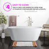 Vanity Art Lapopie 65" Bathtub Free-Standing Center Drain Slotted Overflow Resin Stone Matte White VA6912-ML New