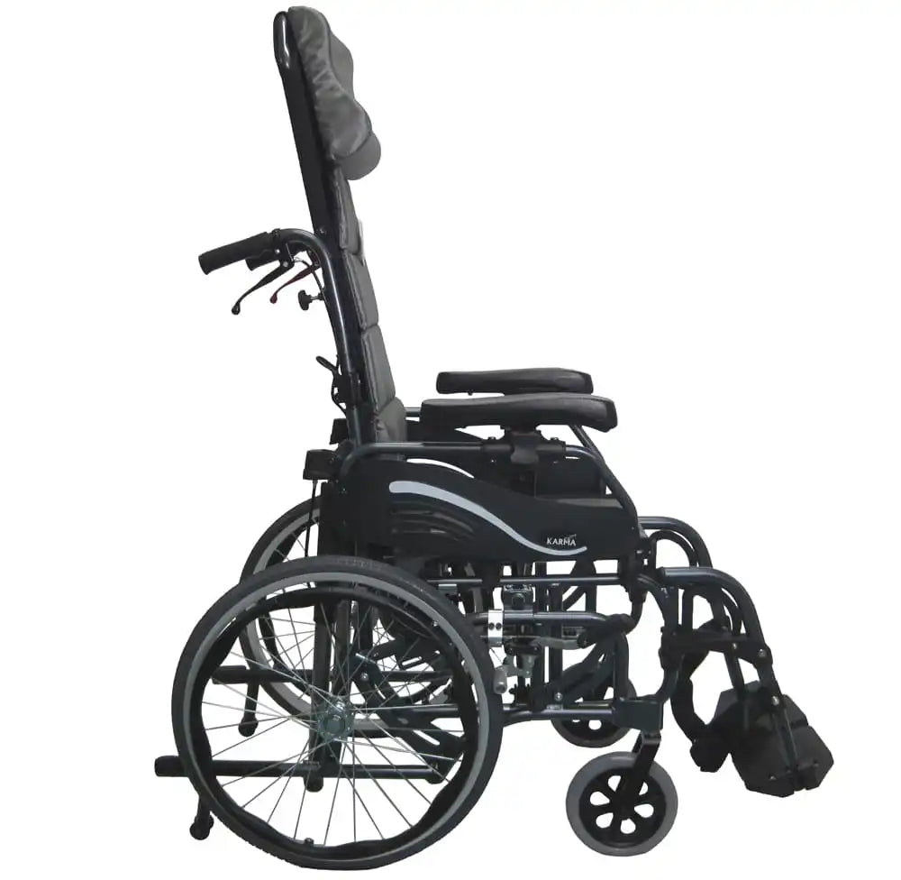 Karman VIP-515 Tilt-in-Space Wheelchair Foldable Reclining Aluminum Frame New