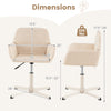 Beige vanity chair with back features a 360° swivel, adjustable height, and ergonomic design for home office comfort.