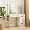 Vanity Desk with 3-Color Lights and Power Outlets-White - Gallery View 1 of 12