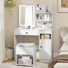 Vanity Desk with Mirror and Lights-White - Gallery View 1 of 9
