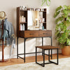 Vanity Desk with Storage Drawers and Charging Station-Walnut - Gallery View 1 of 11