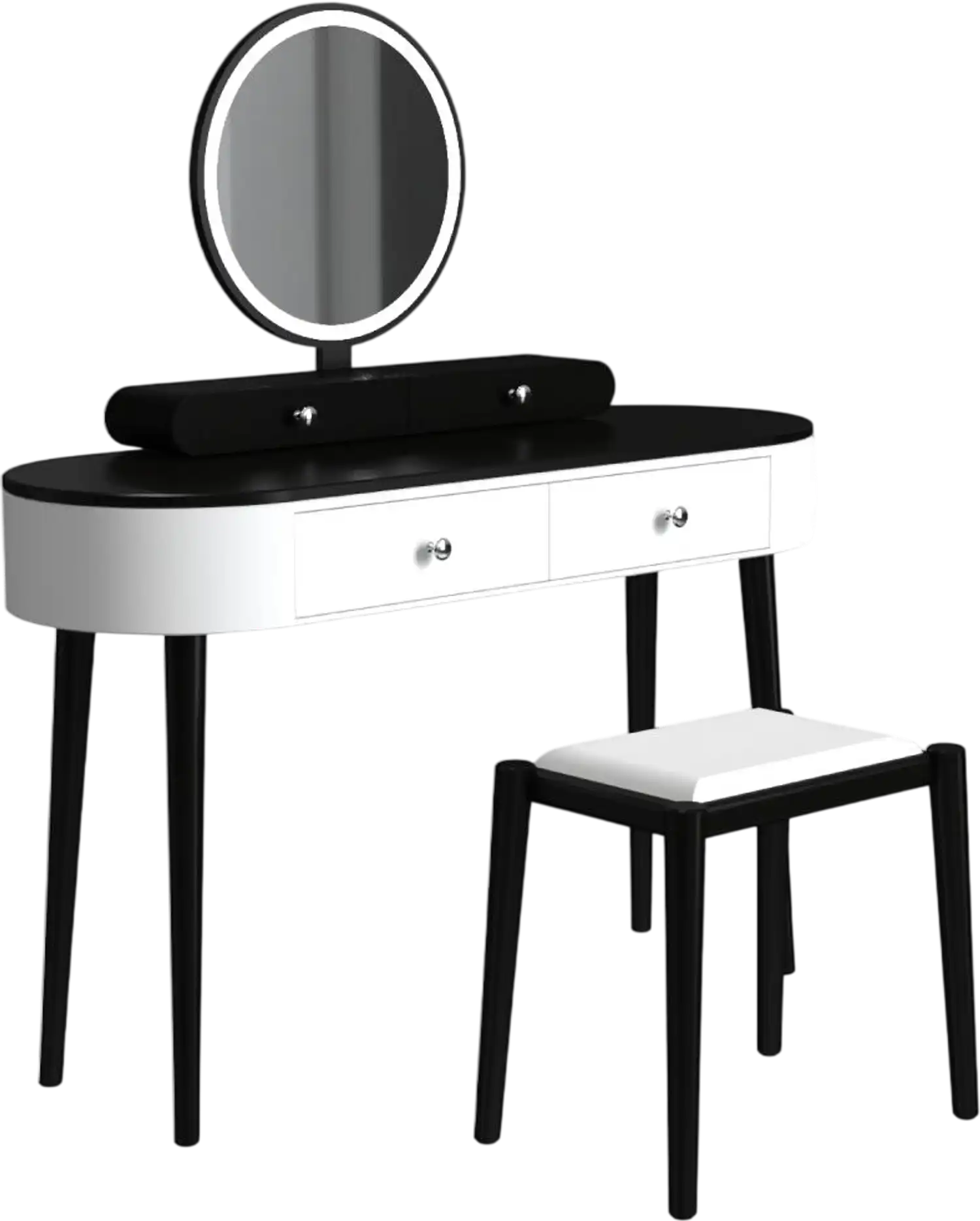 Costway Makeup Vanity Table Set LED Mirror 3 Drawers 18246597 New