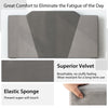 High headboard of the velvet upholstered bed frame showcasing superior velvet and elastic sponge for comfort and style.
