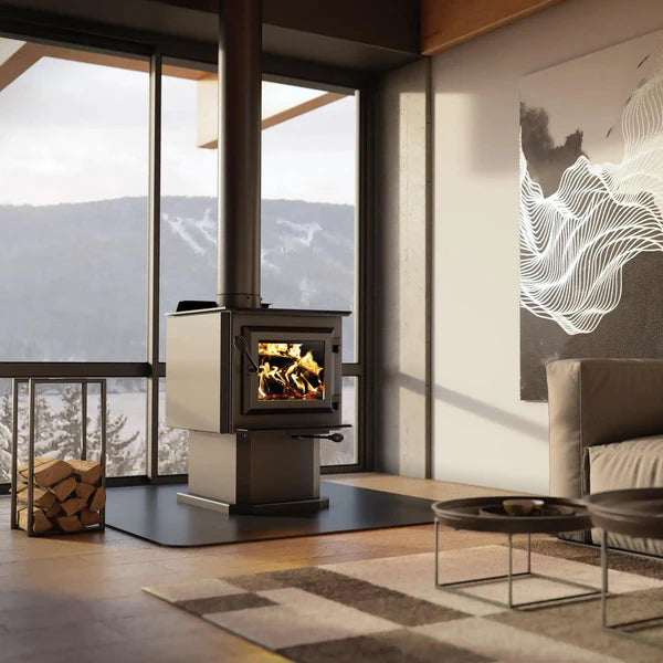 Ventis HES140 Wood Stove on Pedestal 1.4 Cubic Foot 45,000 BTU 1,200 Sq. Ft New