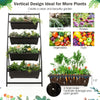 4-tier vertical raised garden bed with 4 detachable containers and drainage holes for herbs, flowers, and vegetables.