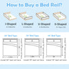 Vertical lifting bed rail for toddlers, 59-inch, with adjustable heights and double safety lock for secure use.