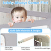 Vertical lifting bed rail for toddlers with cute pattern, adjustable heights, and double safety lock for secure sleep.