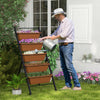 5-tier vertical raised garden bed with wheels, featuring durable brown planter boxes for indoor or outdoor gardening.