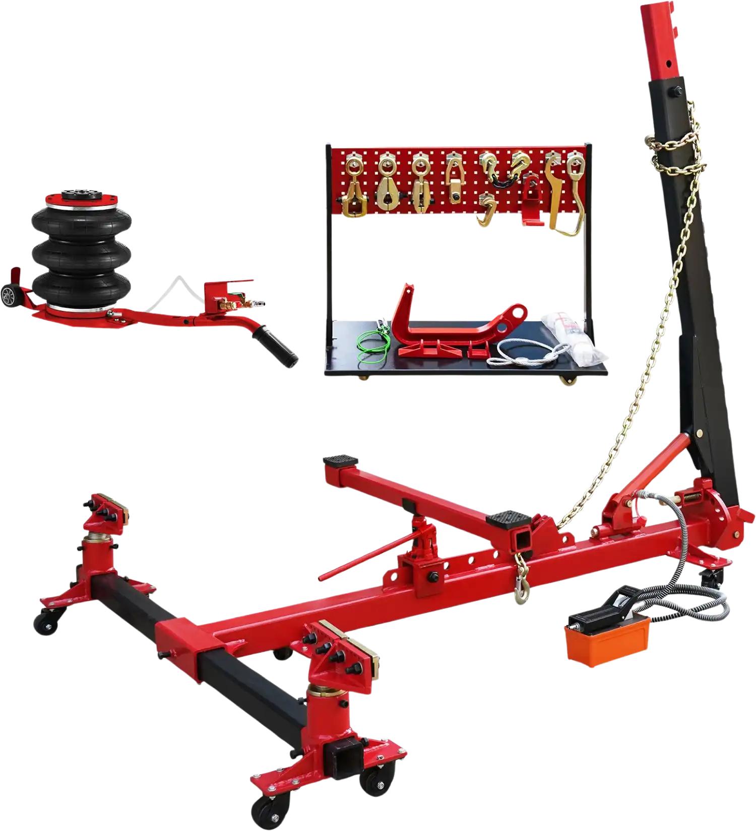 Vevor Auto Body Frame Straightener 6-Ton Air Pump 10,000 PSI Hydraulic Pump with Pulling Clamp Set New