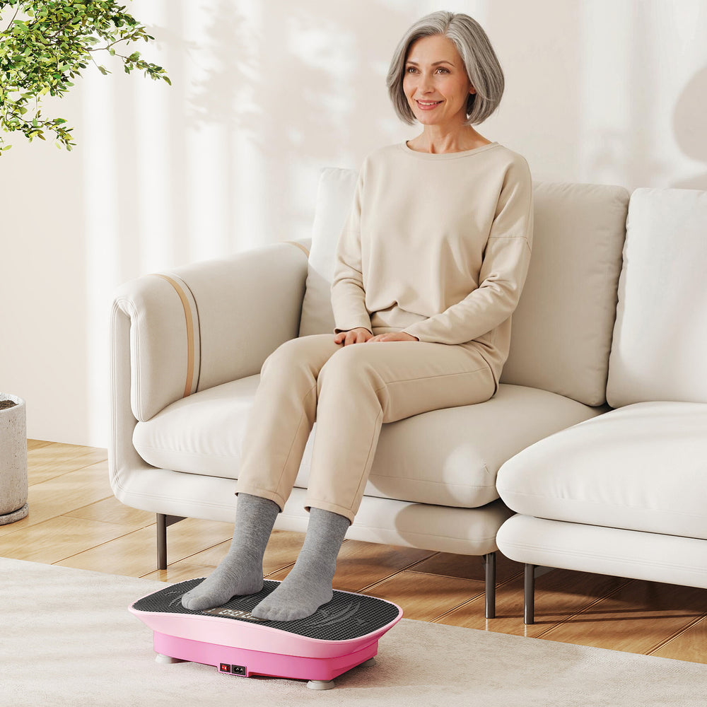 Vibration Plate Exercise Machine for Lymphatic Drainage and Weight Loss with 10 Speed Intensities-Pink - Gallery View 1 of 11