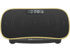 Vibration plate exercise machine in black with remote control, featuring 10 speed intensities for effective workouts.