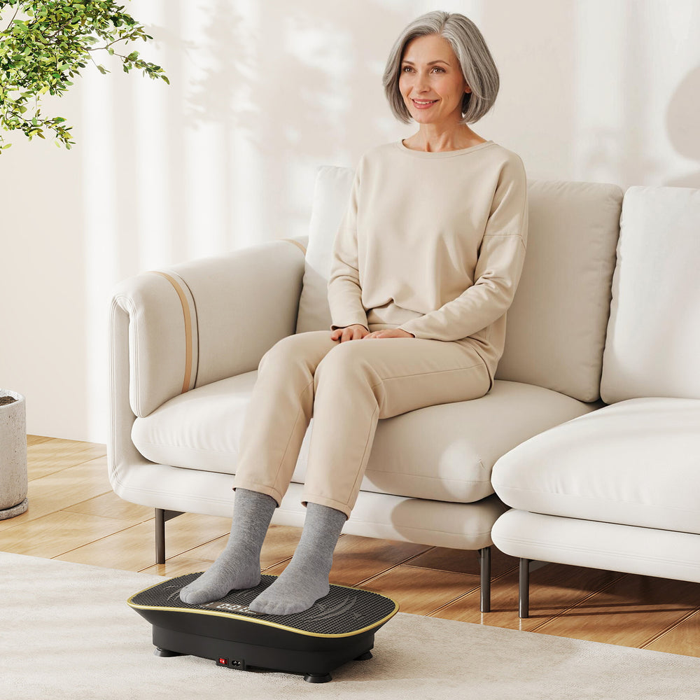 Vibration Plate Exercise Machine for Lymphatic Drainage and Weight Loss with 10 Speed Intensities-Black - Gallery View 1 of 11