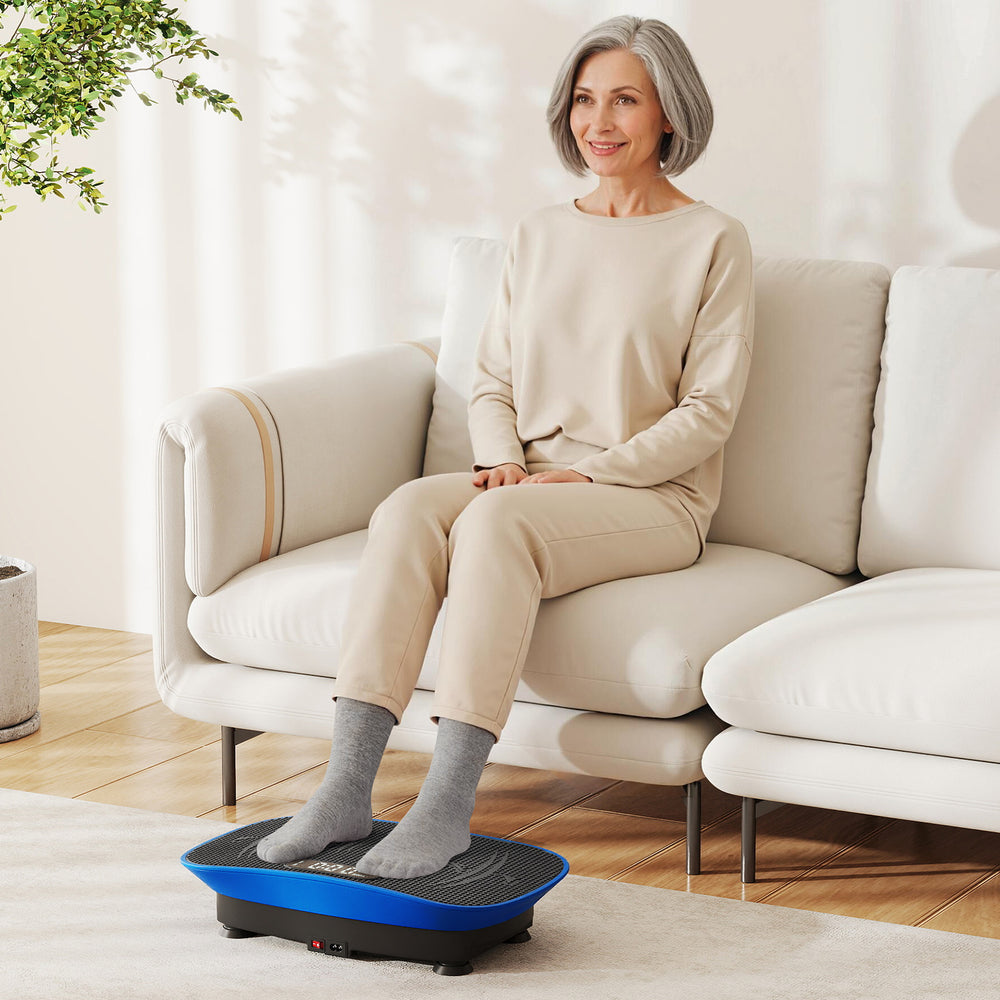 Vibration Plate Exercise Machine for Lymphatic Drainage and Weight Loss with 10 Speed Intensities-Navy - Gallery View 1 of 11