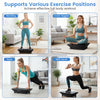 Vibration plate exercise machine in black, showcasing various workout positions for effective full body training at.