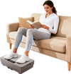 Vibration plate exercise machine in gray with remote control, used for home workouts on a living room floor.