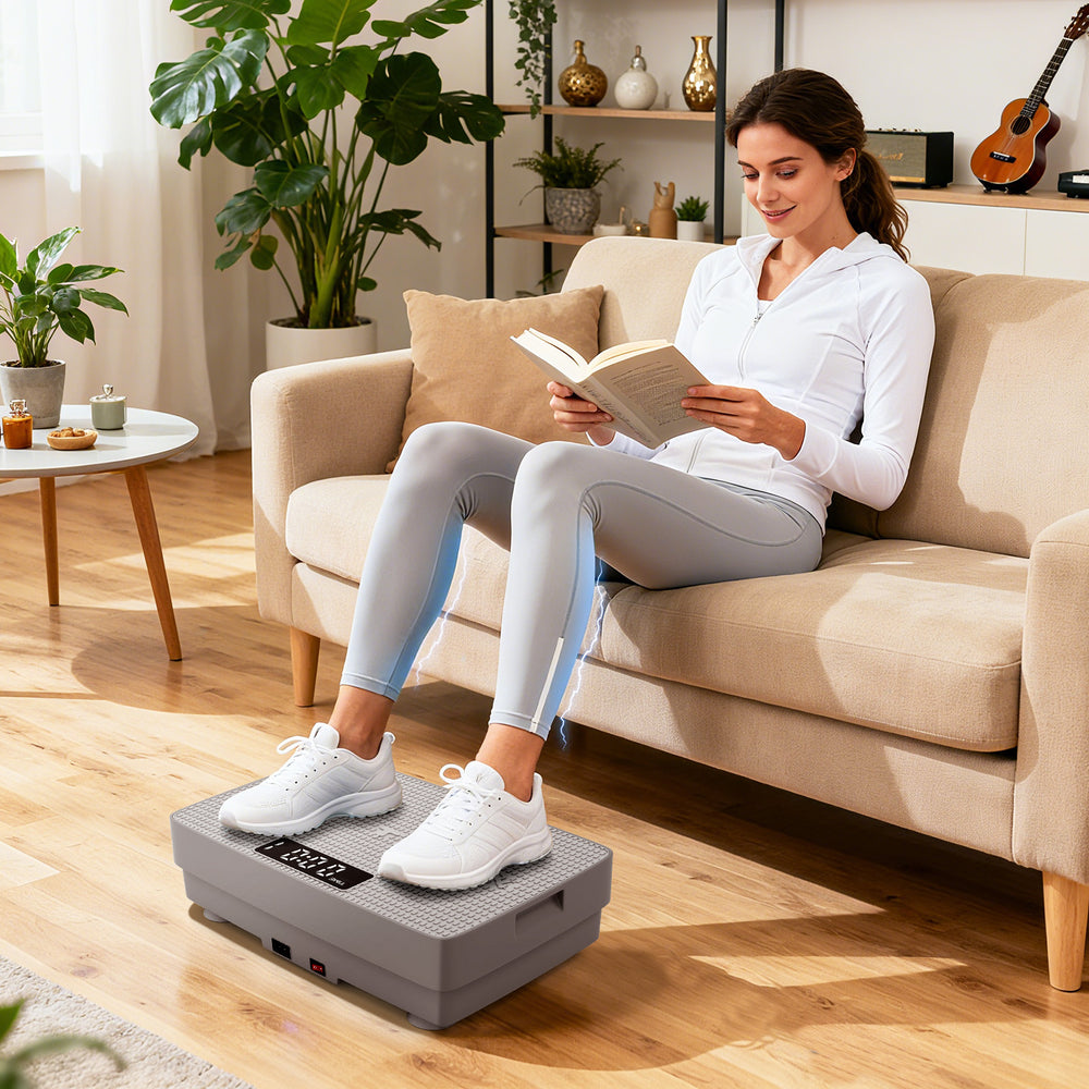 Vibration Plate Exercise Machine with Gravity Sensor and Remote Control for Home Gym-Gray - Gallery View 1 of 11