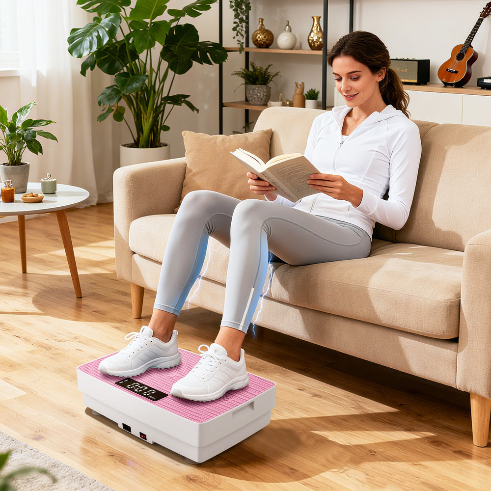 Vibration Plate Exercise Machine with Gravity Sensor and Remote Control for Home Gym-Pink - Gallery View 1 of 11
