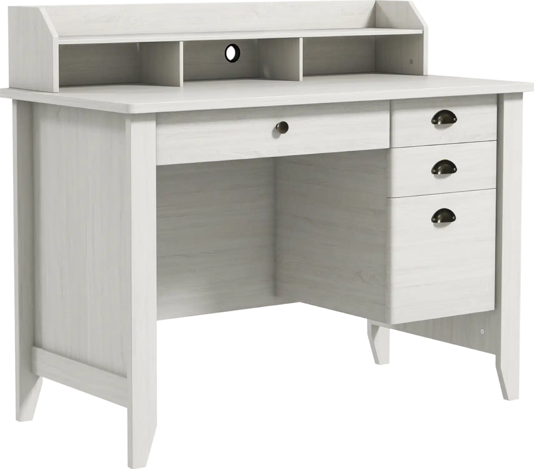 Costway Vintage Computer Desk with Storage Shelves and 4 Drawers 85976123 New