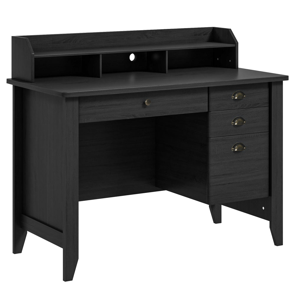 Costway Vintage Computer Desk with Storage Shelves and 4 Drawers 85976123 New