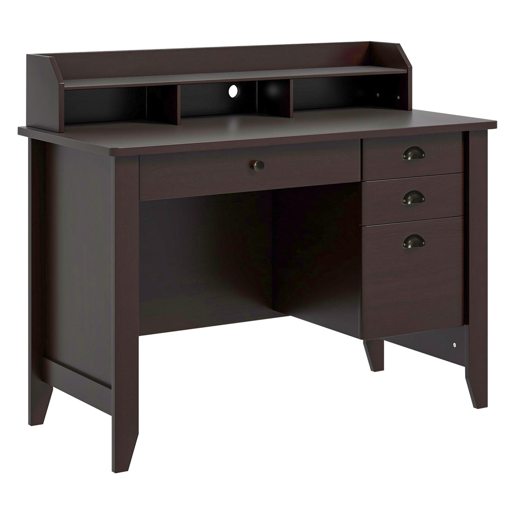 Costway Vintage Computer Desk with Storage Shelves and 4 Drawers 85976123 New