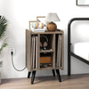 Vinyl Record Storage Turntable Stand with 4 Open Shelves-Gray - Gallery View 1 of 10
