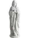 Virgin Mary statue 29.5 inches tall, made from gray magnesium oxide, ideal for outdoor religious decoration.