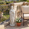 Virgin Mary statue 29.5 inches tall in gray, made from magnesium oxide, ideal for outdoor religious decor.