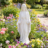 Virgin Mary statue 29.5 inches tall in white, made from magnesium oxide, ideal for garden decoration and faith-inspired.