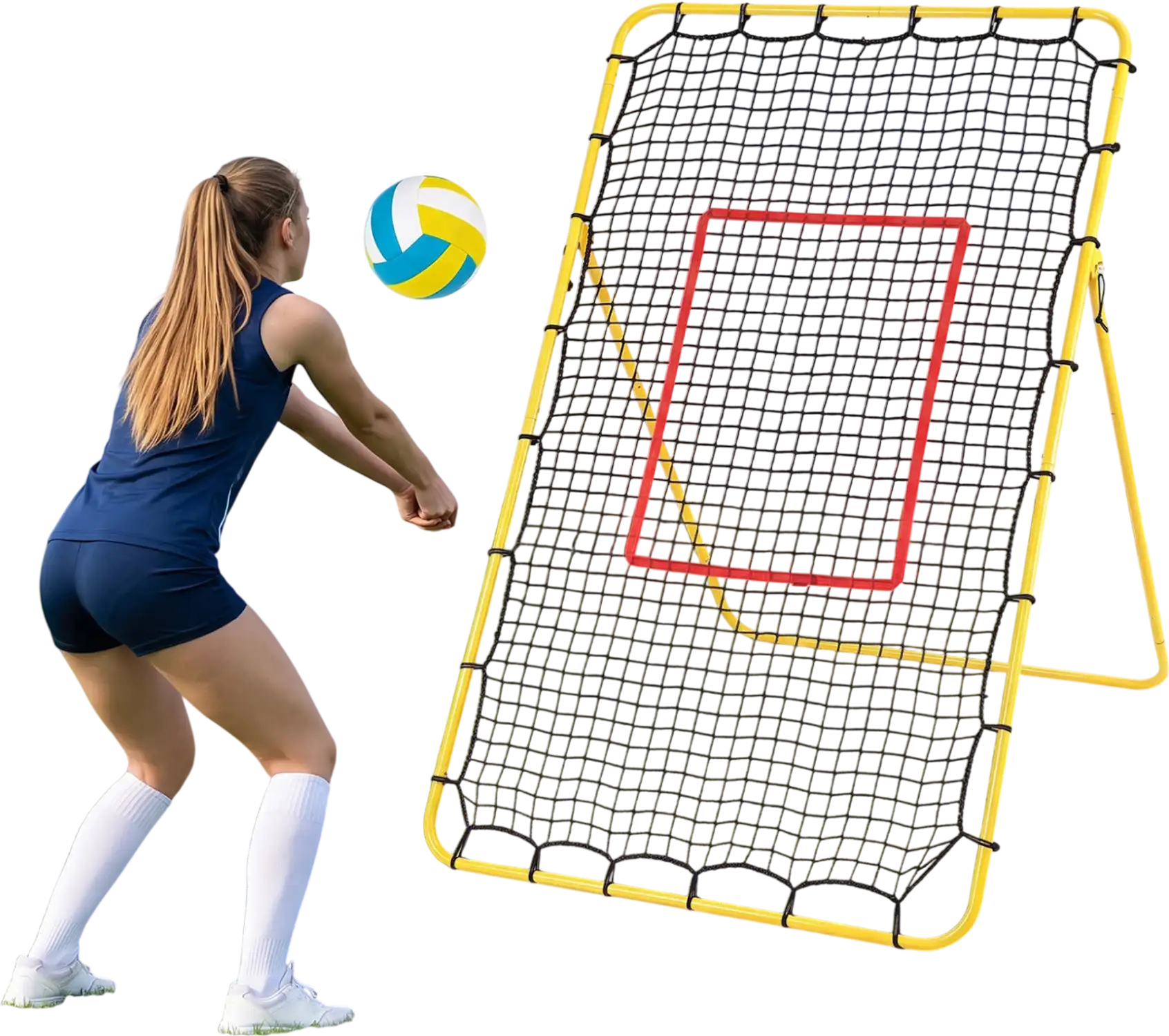 Costway Volleyball Rebounder Net Adjustable Angles Bumping Spiking 27550932 New