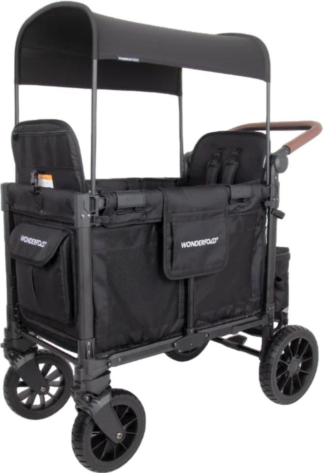 WonderFold Baby W2 Luxe Pro Stroller Wagon Multi-Function Folding Double Wagon with Removable Canopy and Seats New