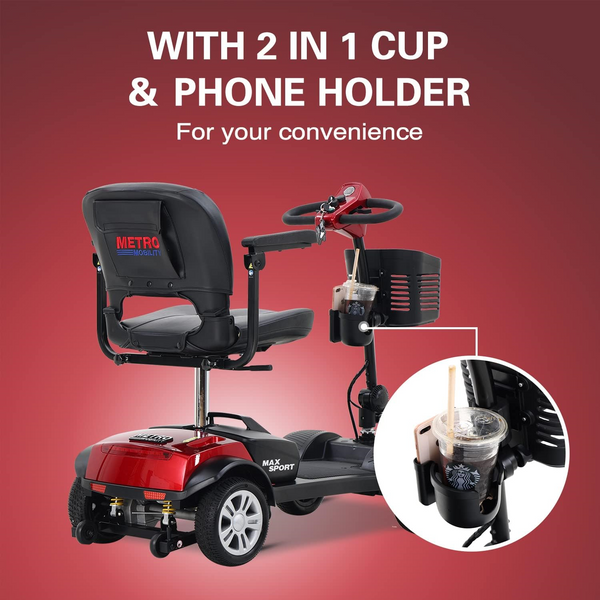 Metro Mobility Max Sport 24V/12AH Electric Drive Mobility Scooter, 300LBS (SAK91084)