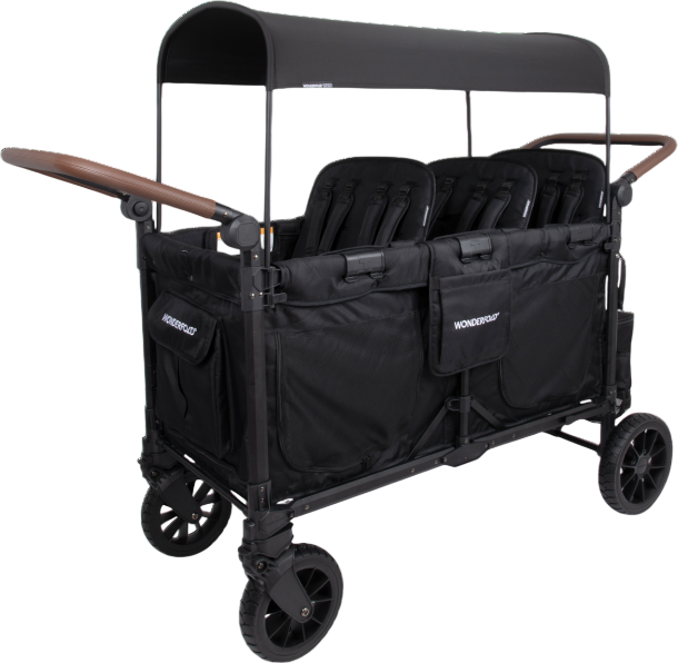 WonderFold W6 Luxe Pro Stroller Wagon 6-Seater All-Terrain XL Wheels Jet Black New