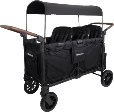 WonderFold W6 Luxe Pro Stroller Wagon 6-Seater All-Terrain XL Wheels Jet Black New