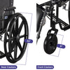 MedaCure Wheelchair Bariatric Ultra Wide 700 lbs Weight Capacity Locking Wheels Dual Crossbar Support New