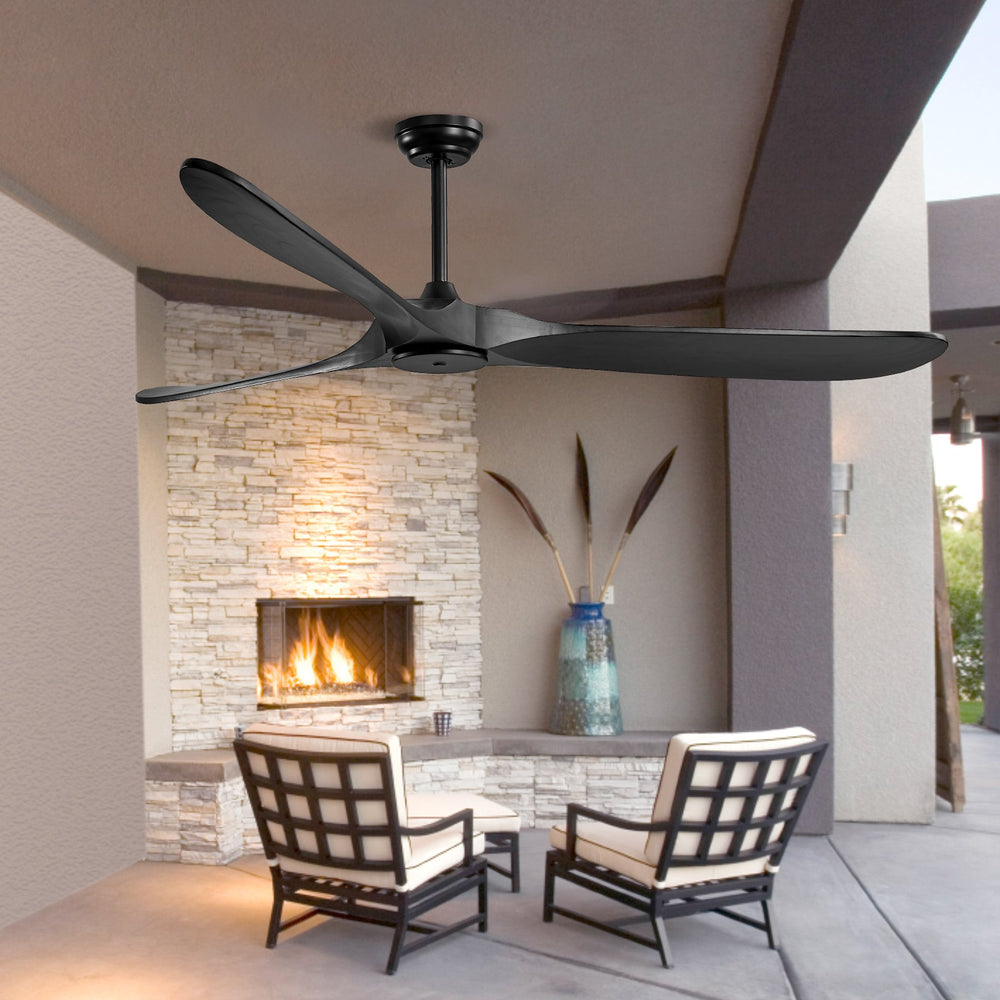Vevor Ceiling Fan 72" 3 Wood Blades No Light 6-Speed Reversible Remote Control New