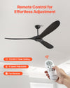 Vevor Ceiling Fan 72" 3 Wood Blades No Light 6-Speed Reversible Remote Control New